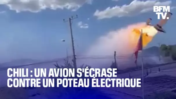 Chili: un bombardier d'eau s'écrase en ville après avoir heurté un poteau électrique