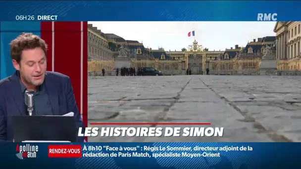Habillé d'un drap, il dit "être un roi" et s'introduit par effraction dans le Château de Versailles