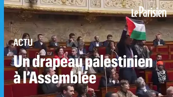 Gaza : un député LFI brandit un drapeau palestinien à l’Assemblée nationale,