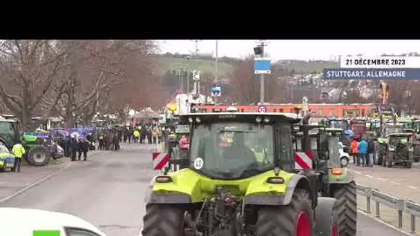 🇩🇪 Allemagne : des milliers de tracteurs bloquent les routes de Stuttgart