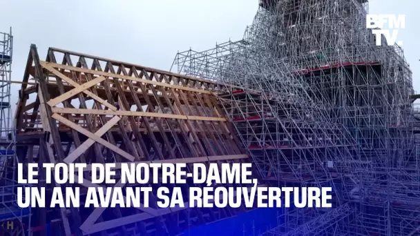 Les images aériennes du toit de Notre-Dame en travaux, un an avant sa réouverture