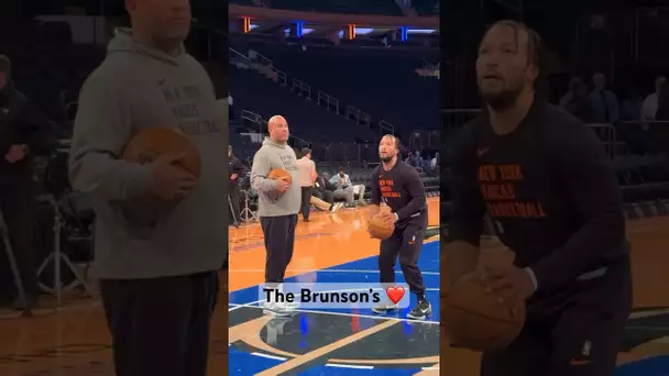 Did you know Jalen Brunson warms up with his Dad for every game? 💕 NYK/CHA on the NBA App | #Shorts