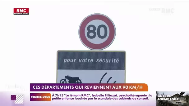 Ces départements qui reviennent aux 90 km/h