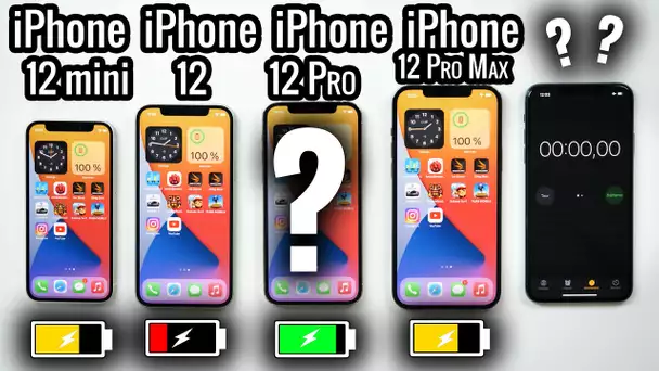 iPhone 12 mini vs 12 vs 12 Pro vs 12 Pro max : Test Batterie !