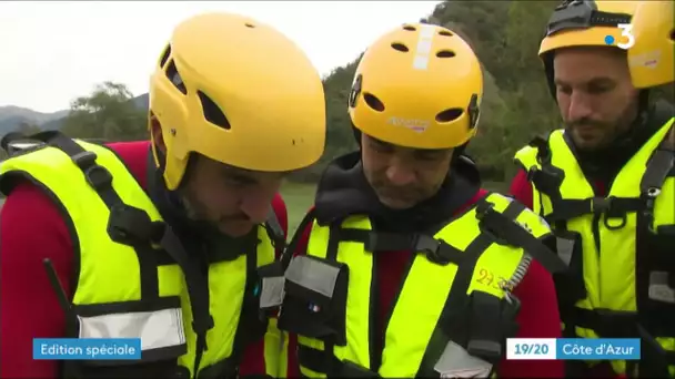 Les pompiers dans la Vésubie, à la recherche des personnes disparues