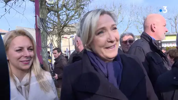 Marine Le Pen en campagne en Nord Gironde