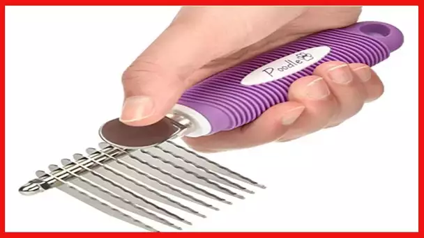 Detangling Pet Comb with Long & Short Stainless Steel Teeth for Removing Matted Fur, Knots & Tangles