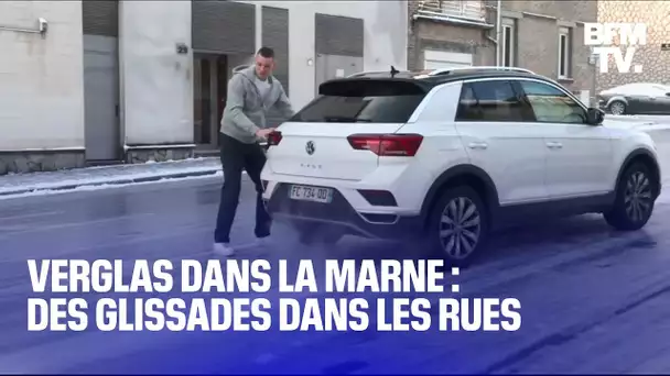 Verglas dans la Marne: des scènes de glissades dans les rues de Tinqueux