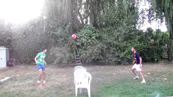 1 VS 1 TENNIS BALLON FOOTBALL TECHNIQUE !!