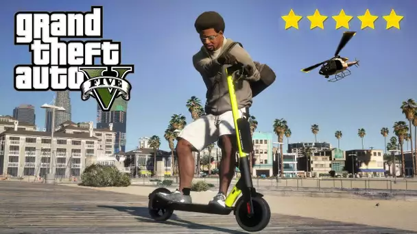 Echapper à 5 ETOILES de police avec une TROTTINETTE ELECTRIQUE sur GTA 5 !