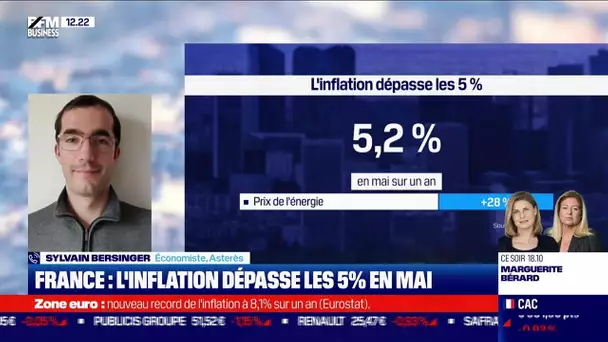 Sylvain Bersinger (Asterès) : France, l'inflation dépasse les 5% en mai