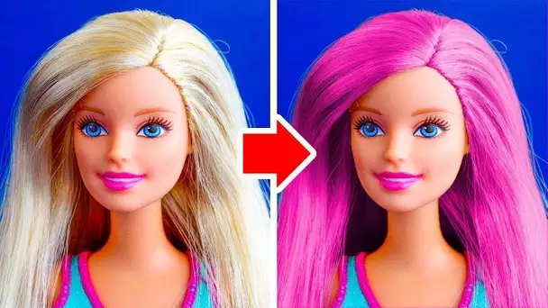 24 NOUVEAUX RELOOKINGS DIY POUR TA BARBIE QUE TU PEUX RÉALISER EN MOINS DE 5 MINUTES