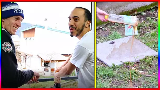 ON FAIT EXPLOSÉ DES BOUTEILLES COCA + MENTOS + PAILLE AVEC LLEBOF ET MA NIÈCE DE 5 ANS !