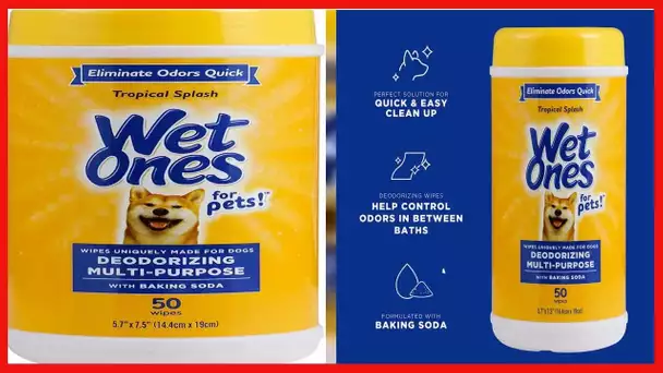 Wet Ones for Pets Deodorizing Multi-Purpose Dog Wipes With Baking Soda | Dog Deodorizing Wipes