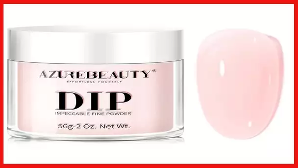 AZUREBEAUTY Dip Powder Translucent Sheer Pink Color 2Oz/56g, Basic Semi-transparent Clear Dipping