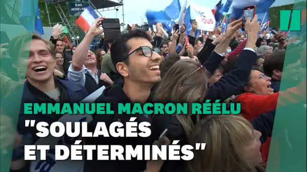 Emmanuel Macron réélu: le soulagement et la joie de ses militants