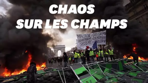 Le chaos sur les Champs-Élysées après le passage des gilets jaunes
