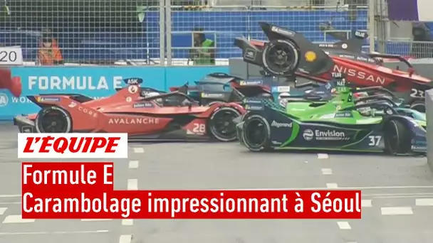 Formule E : Énorme crash à Séoul, De Vries sauvé par le halo - L'accident en vidéo