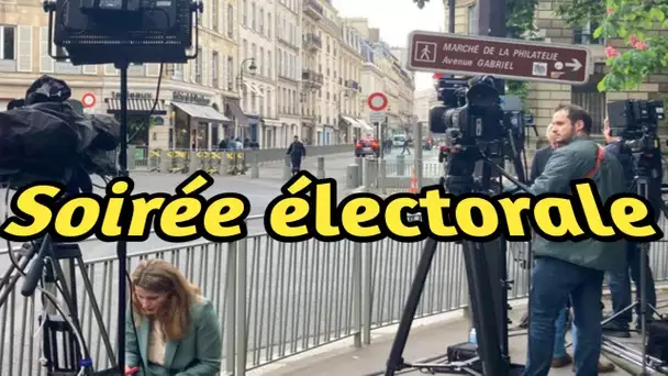 La soirée électorale se prépare sur le Champs De Mars pour Emmanuel Macron. (Vidéo)