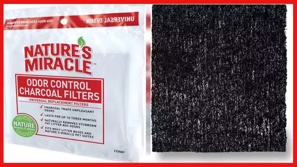 Natures Miracle Odor Control Universal Charcoal Filter, 2-Pack