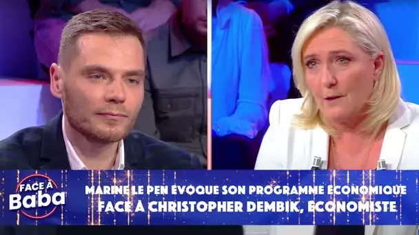 Marine Le Pen évoque son programme économique face à Christopher Dembik, économiste