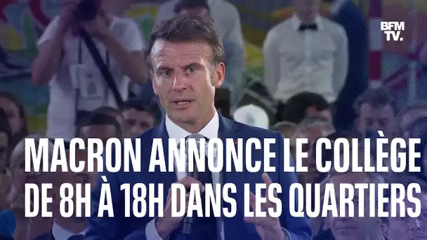 Emmanuel Macron annonce l'instauration du collège de 8h à 18h dans les quartiers prioritaires