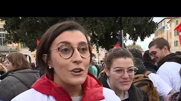 Malaise à l'hôpital : Parole d'une étudiante en médecine lors d'une manifestation à Nice.