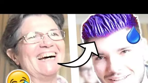 JE PRANK MA GRAND MERE AVEC MES CHEVEUX VIOLET POUR NOEL !