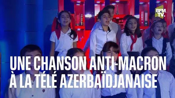 Un présentateur azerbaïdjanais chante avec des enfants une chanson anti-Macron à la télévision