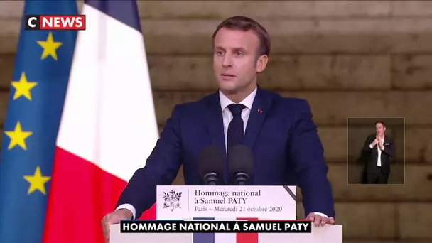 Emmanuel Macron : «Samuel Paty aimait passionnément enseigner et il le fit si bien»