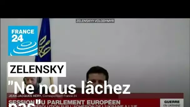 "Ne nous lâchez pas", dit Zelensky au Parlement européen • FRANCE 24