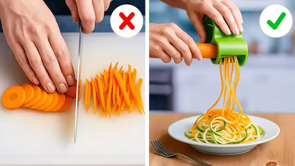 FACILE ÉPLUCHER ET COUPER LES LÉGUMES ! 🥕🌟 Astuces & Gadgets de Cuisine à Essayer Absolument ! 🍽️