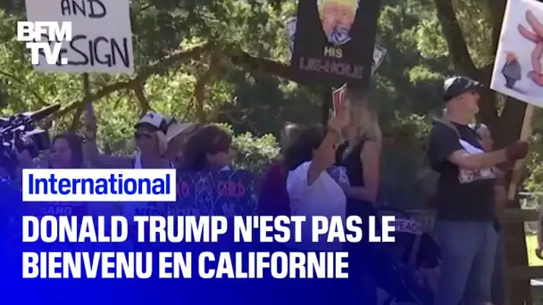 Des militants invectivent Donald Trump, en visite en Californie pendant deux jours
