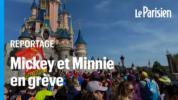 «C'est historique» : un millier d'employés de Disneyland Paris manifestent pour un meilleur salaire