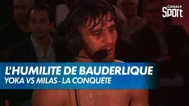 La réaction de Mathieu Bauderlique après sa victoire face à Mikhalkin