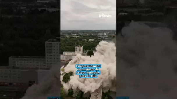 Les images impressionnantes du dynamitage d'une tour près de Lille