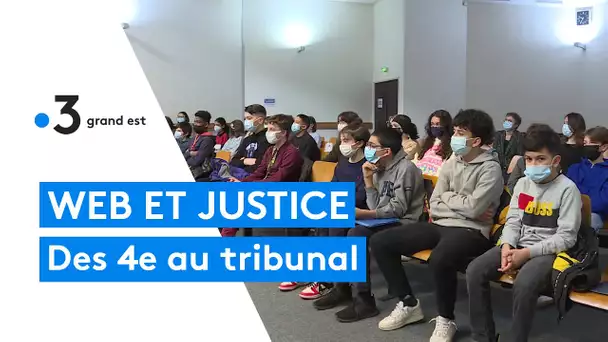 Des élèves dee en visite au tribunal pour évoquer le cyber-harcèlement
