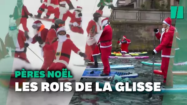 Ces Pères Noël se sont entraînés comme des pros pour livrer les cadeaux