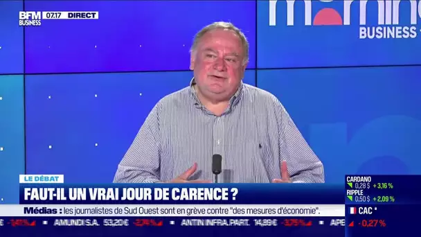 Nicolas Doze face à Jean-Marc Daniel : Faut-il un vrai un jour de carence ?