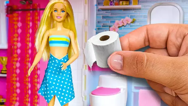 15 Créations d’Objets Miniatures Pour la Dreamhouse Barbie || Mini papier toilette, TV et chaise