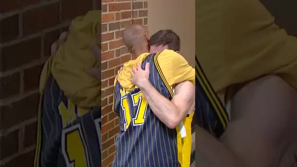 Reggie Miller consoles TJ McConnell in the tunnel after Game 7