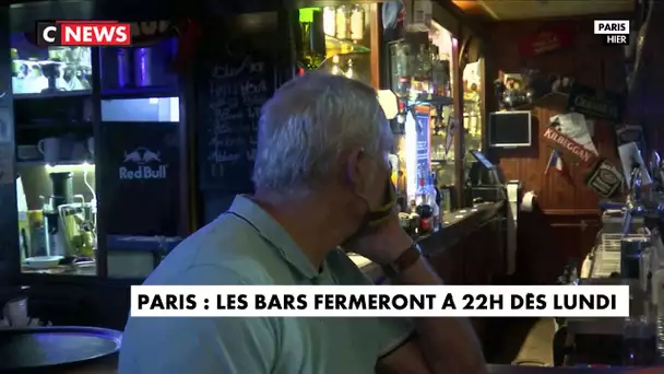 Paris : les bars fermeront à 22 heures dès lundi prochain