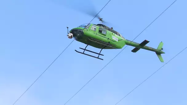 Surveillance du réseau électrique en hélicoptère à Saint-Jean-d'Angely