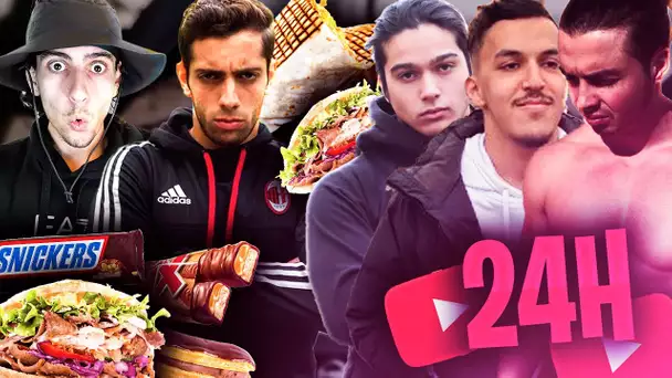 LES YOUTUBERS DÉCIDENT CE QUE JE MANGE PENDANT 24H ! ( Younes pète un cable 😡)