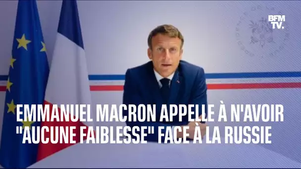 Ukraine: Emmanuel Macron appelle à n'avoir "aucune faiblesse" face à la Russie