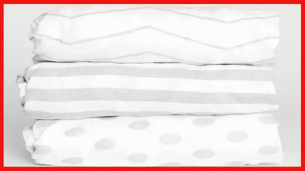 NODNAL CO. 3 Fitted Bassinet Sheets Gray Set Baby Girl/Boy - 100% OEKO-TEX Cotton Gender Neutral