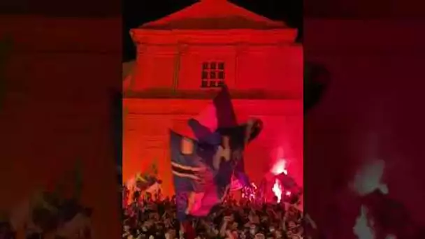 Les supporters bastiais devant Saint-Charles après le titre de champion 10/05/2021