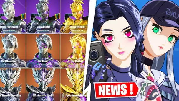 NOUVEAUX SKINS ANIMES, STYLES SECRETS CHROME, RUNIQUE ET OR + LES NOUVEAUTES ! (FORTNITE NEWS)