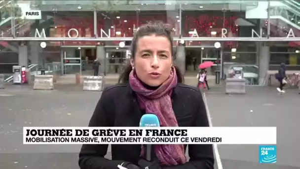 Nouvelle journée de grève en France : très peu de voyageurs à la gare Montparnasse
