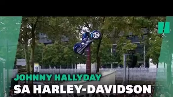 Hommage à Johnny Hallyday: les images de la statue installée devant Bercy
